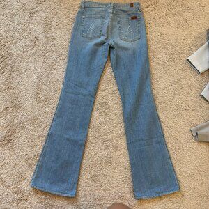 7 For All Mankind Flared Jeans Women's Blue Denim Size 28 Classic Comfortable